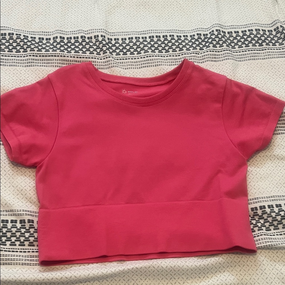 Aerie Vibrant Pink Crop Top